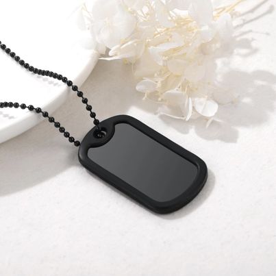 Black Steel Box Necklace